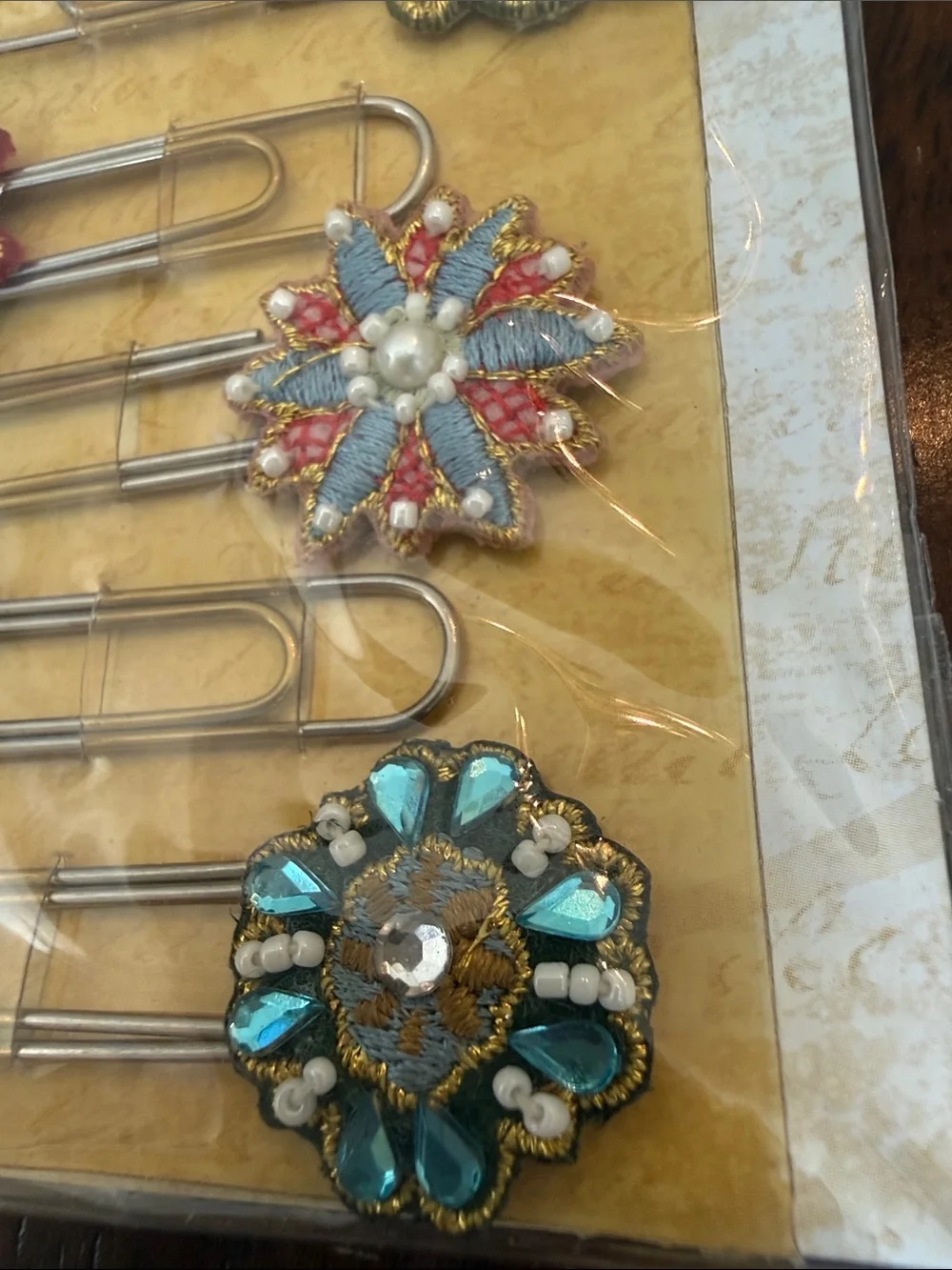 Turquoise and Multicolor Decorative Paper Clips - Pack of 5